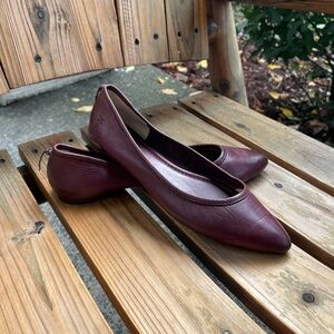 FRYE Regina Ballet Flats Burgundy Red Leather Womens Shoe Size 6.5